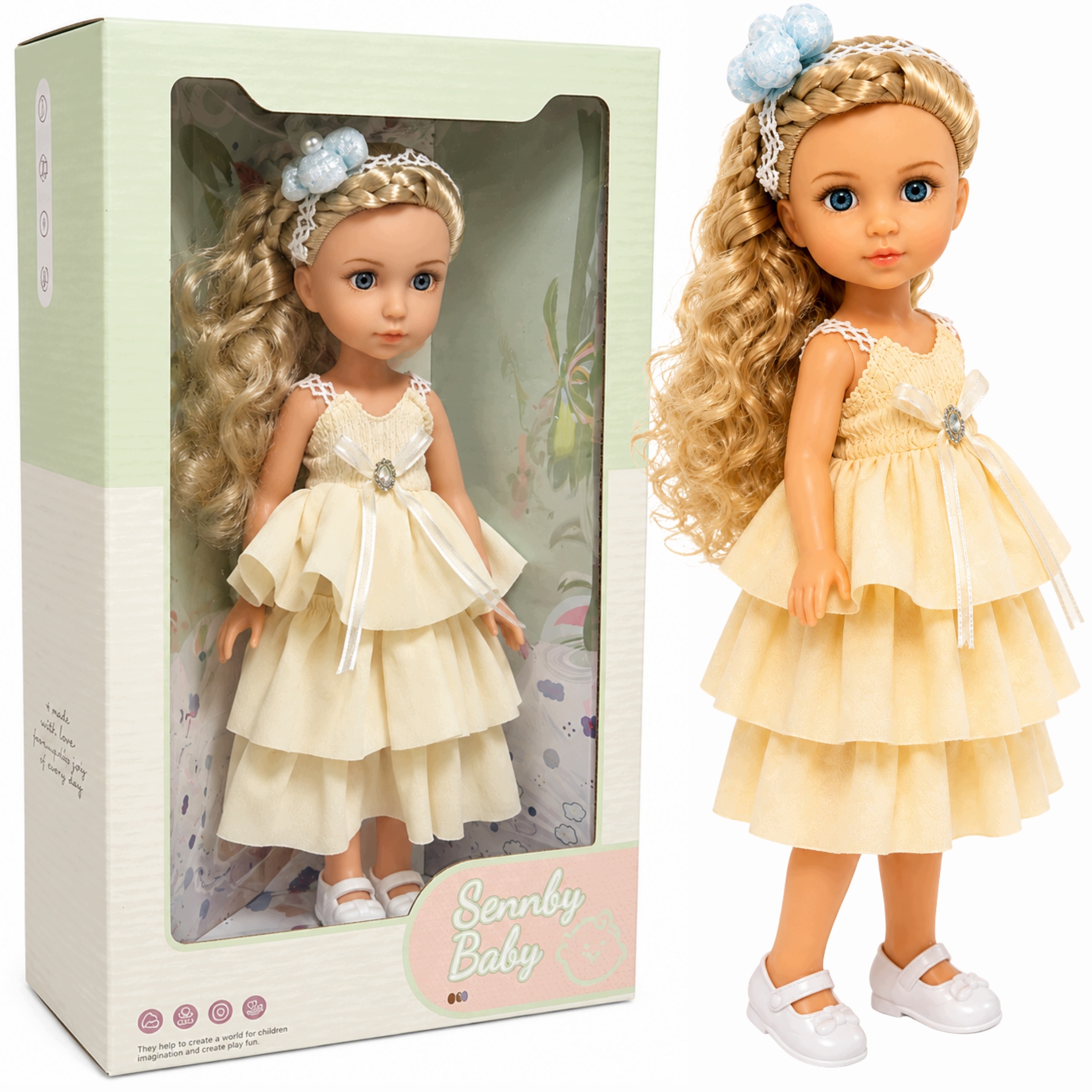 Lalka Hiszpańśka Dla Dziewczynki 32 CM Premium Długie Włosy