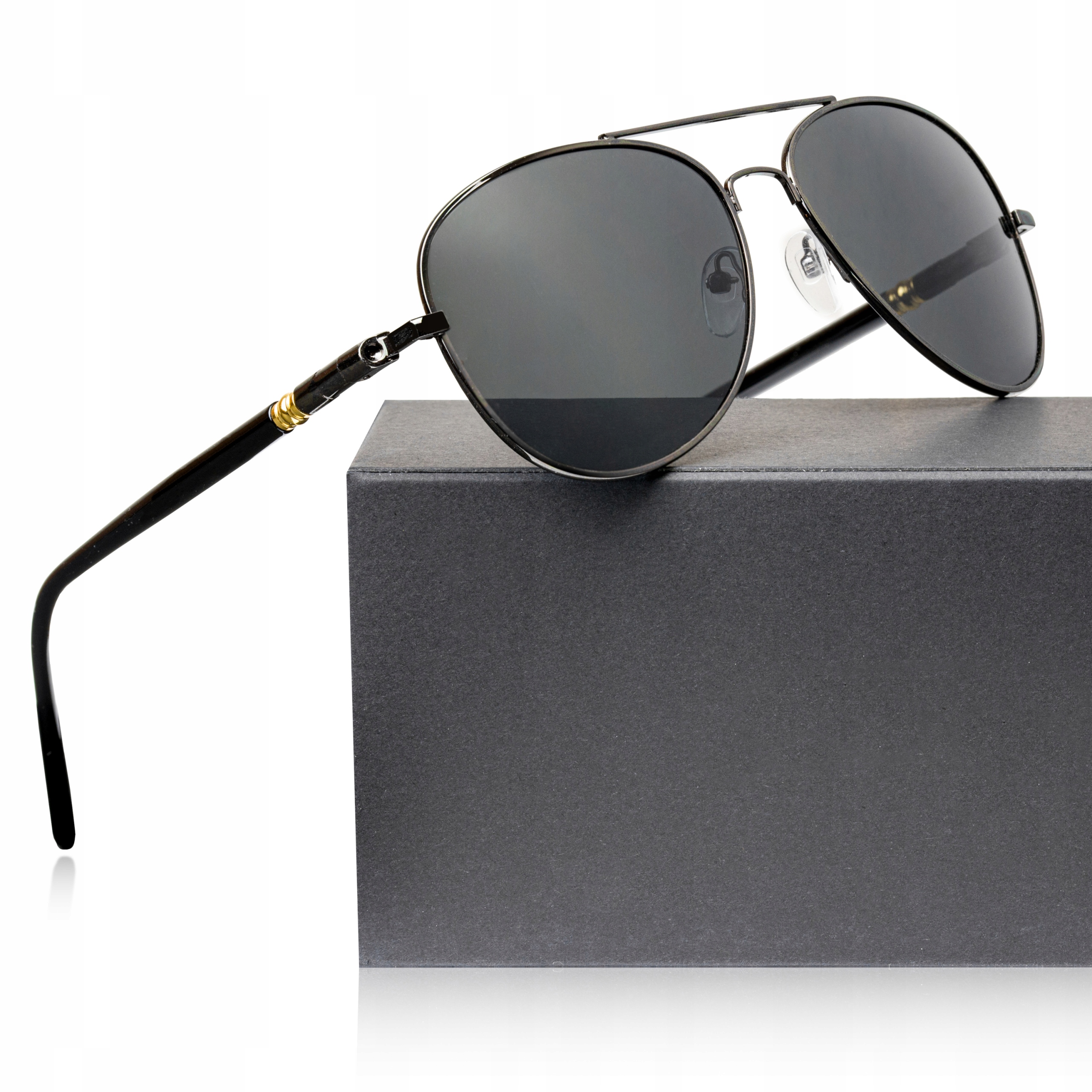 OKULARY PRZECIWSŁONECZNE MĘSKIE AVIATOR FILTR UV Marka Lenzo