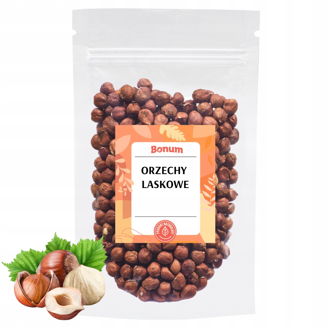 Orzechy Laskowe Całe naturalne Premium Zdrowe bakalie Przekąska 1kg Bonum