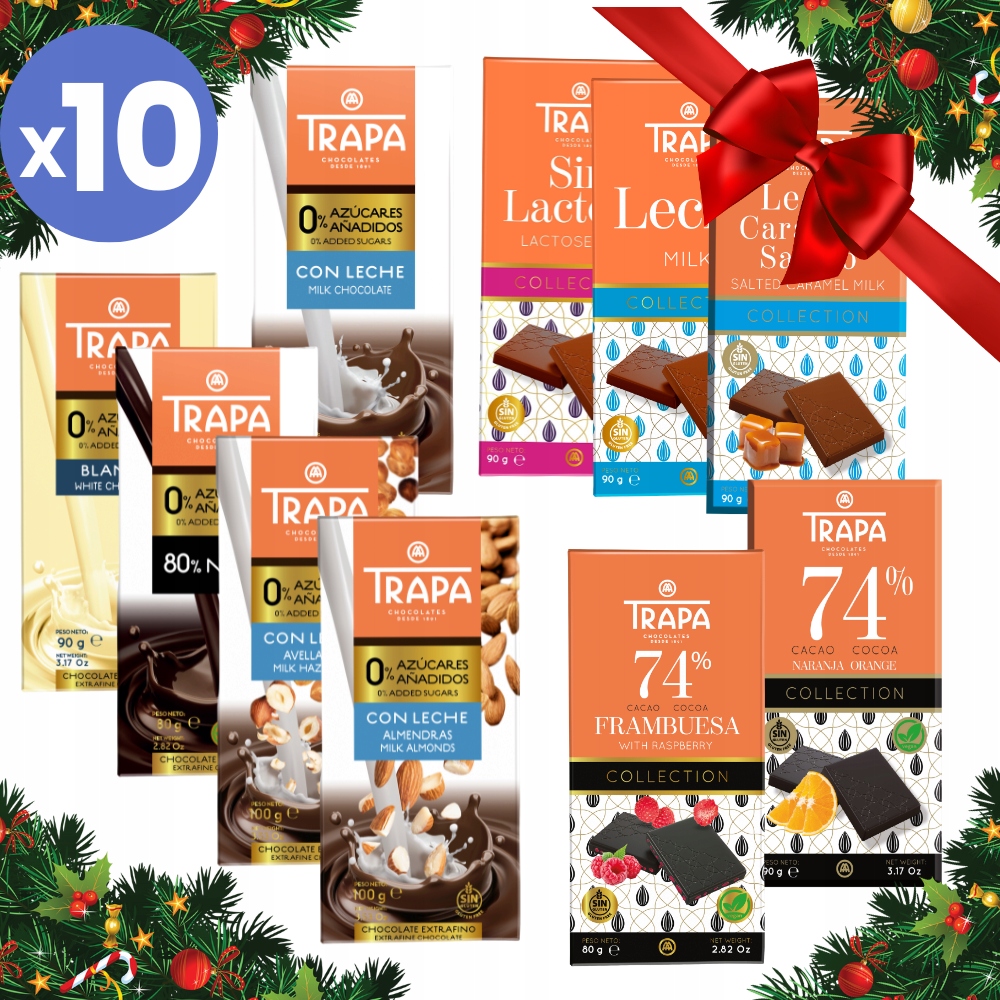 Pomysł 10x MIX Czekolada hiszpańska różne smaki naturalna Trapa