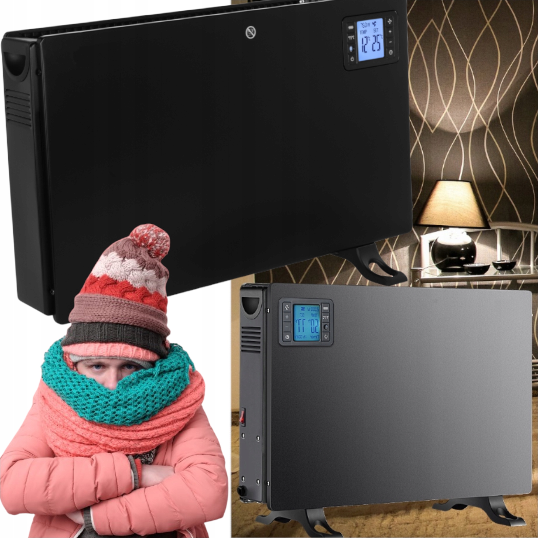 Elektrický Ohrievač S Výkonným LCD Displejom A Malým Odberom Prúdu Diaľkové Ovládanie