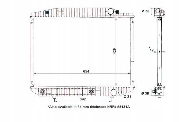 NRF CHŁODNICA MERCEDES W126 79-91 NRF Producent części NRF