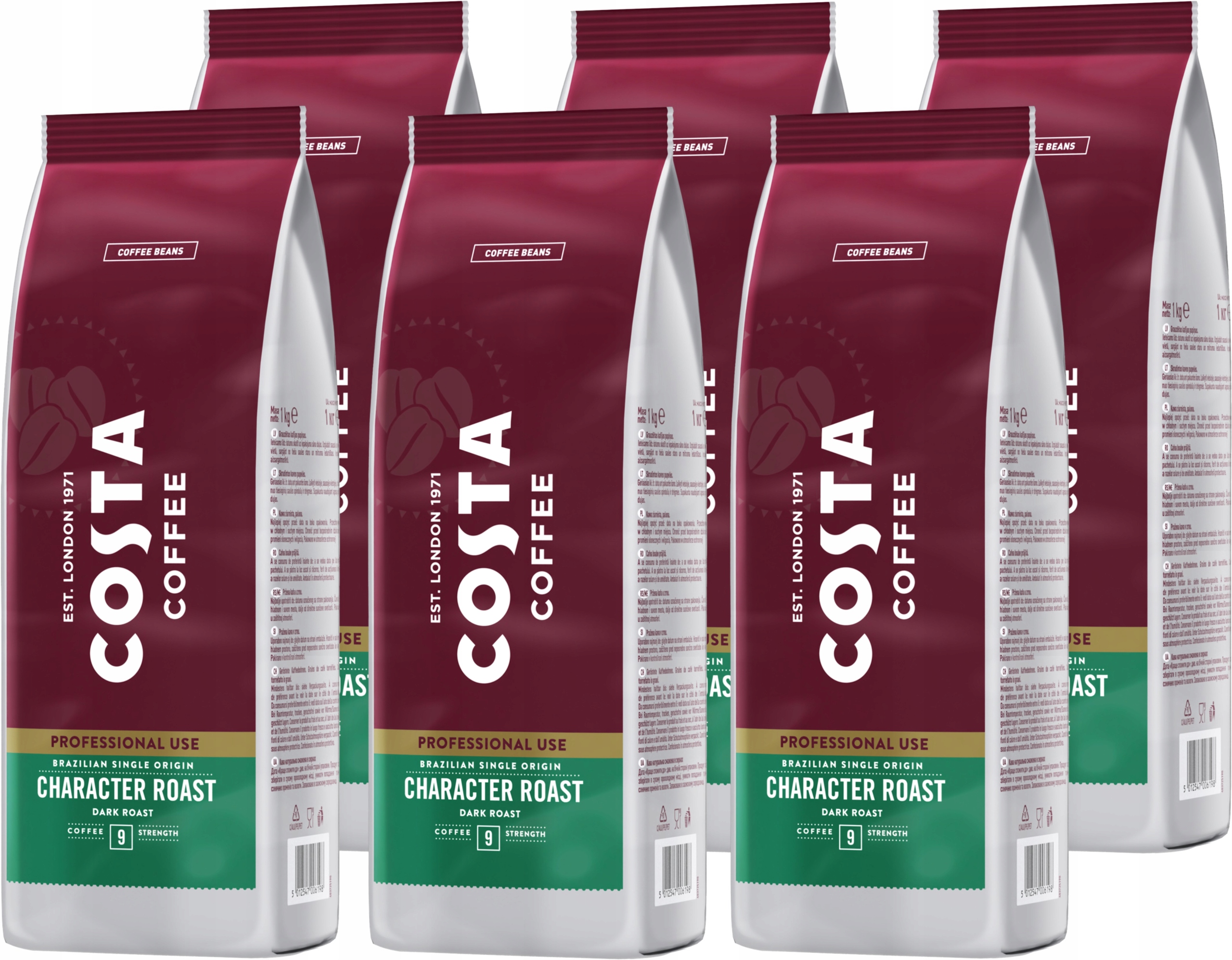 Kawa ziarnista Costa Professional Brazilian Dark Roast 6 x 1000g
