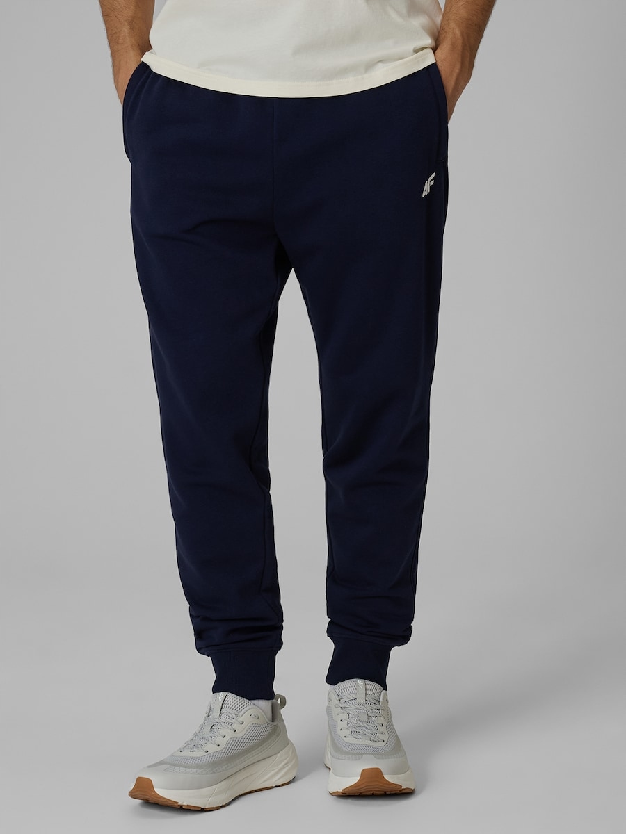 Pánské Teplákové Kalhoty 4F Joggery Bavlněné Plus Size Tmavě modré 3XL