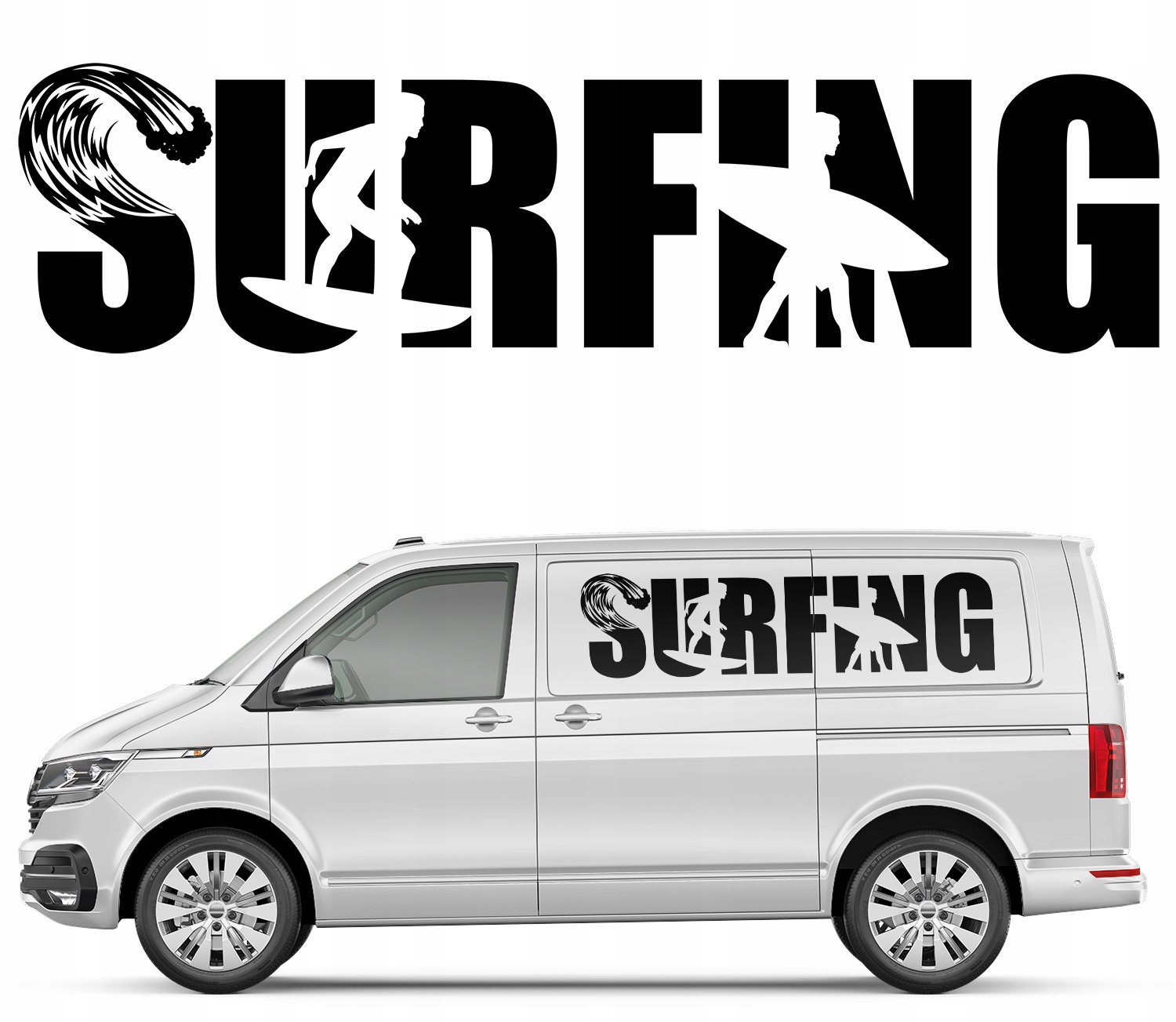 1x Samolepka na auto Motiv Surfing 42x167 cm