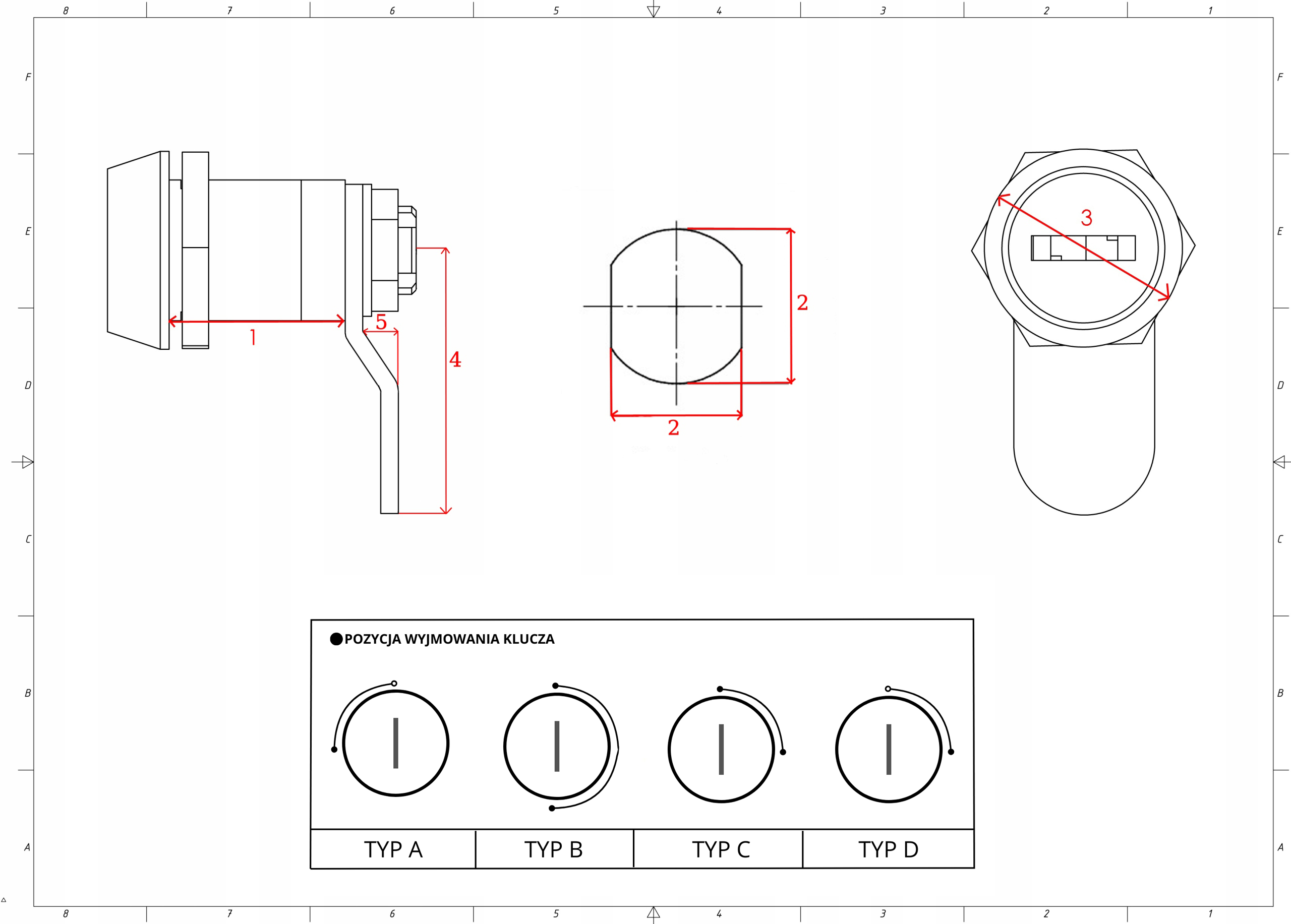 ZAMEK KRZYWKOWY DO SZAFY UBRANIOWEJ BHP SZAFEK SZKOLNYCH JEDEN KOD 45001 B Długość 16.1 mm