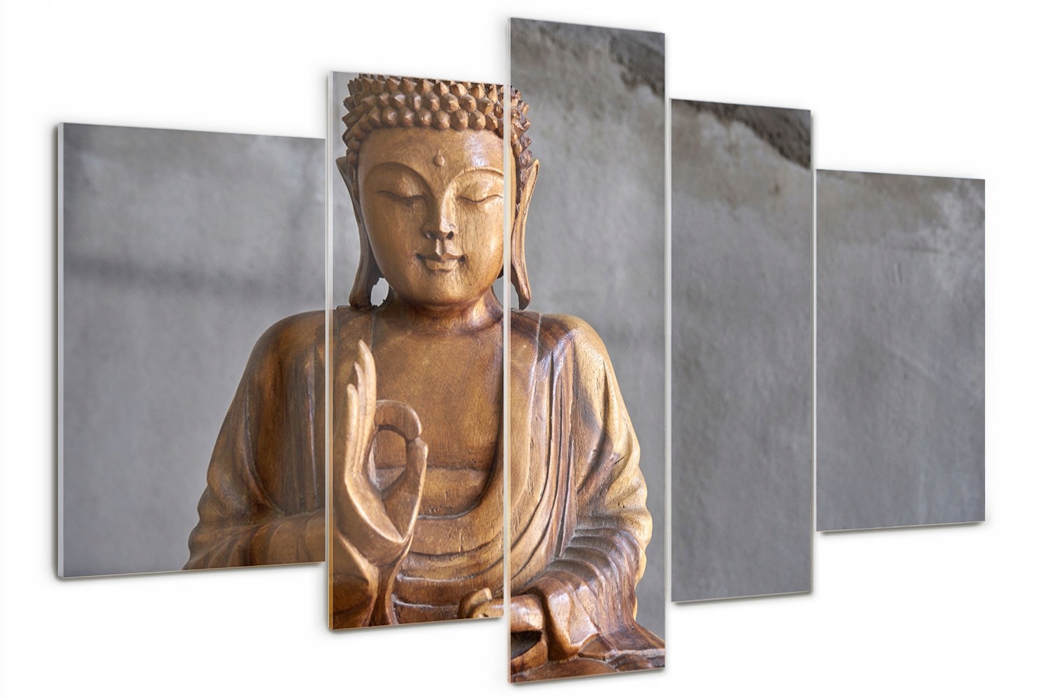 Foto Obraz skleněný velký triptych Dřevěný buddha