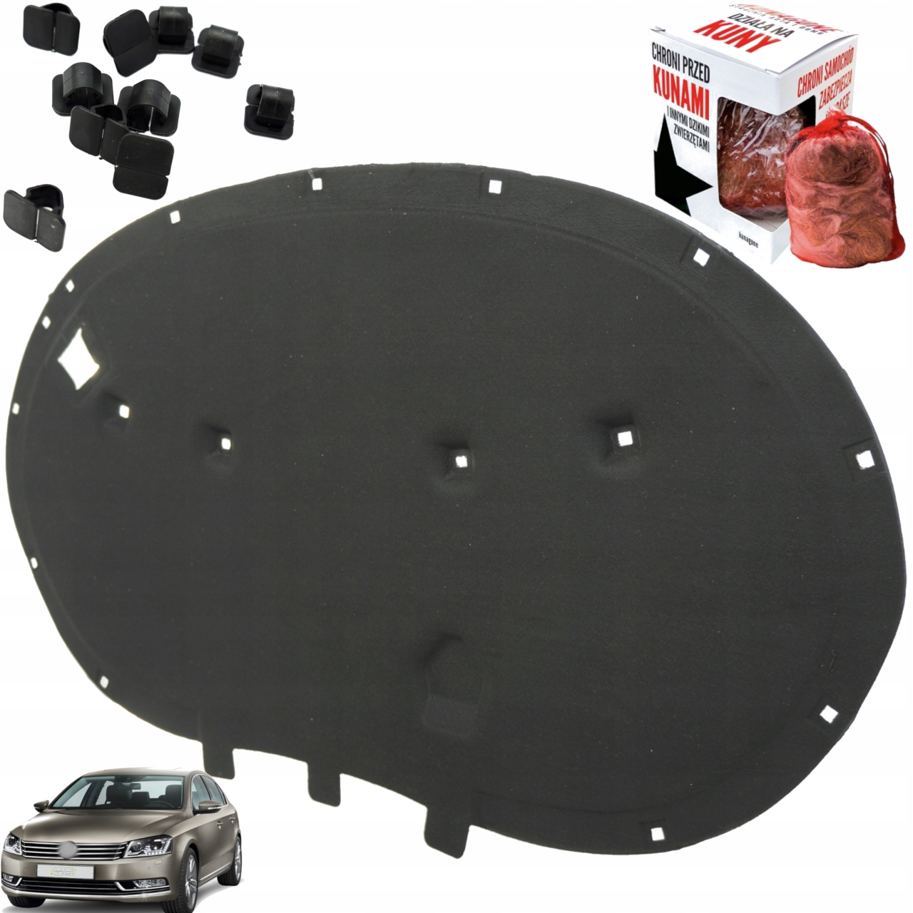 Odhlučnění masky Izolace podložka Vw Passat B7 10-14R Odpuzovač Sponky Hq