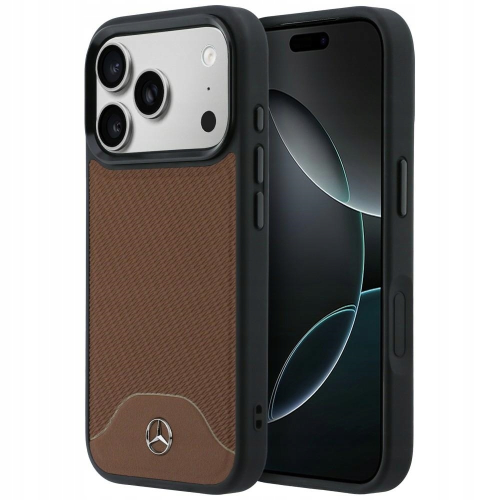Etui Mercedes Leather Wood Effect and Curve MagSafe na iPhone 17 Pro