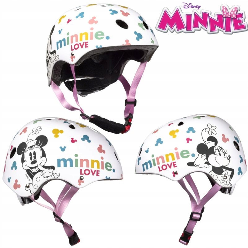 Kask rowerowy dziecięcy sportowy 52-56 cm Miss Minnie White