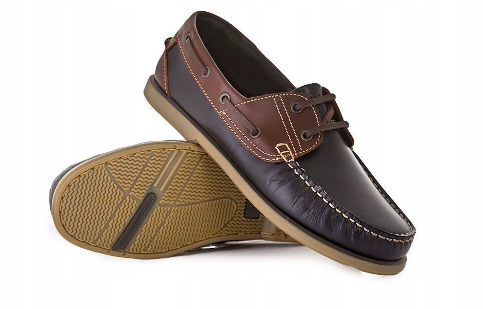 Mokasíny pánské polobotky námořnické nazouvací lehké pohodlné Kožené 42