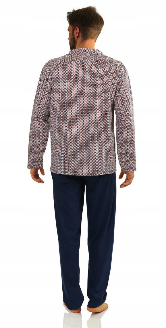 ROZPINANA BAWEŁNIANA PIŻAMA MĘSKA KOSZULOWA Rozmiar XXL