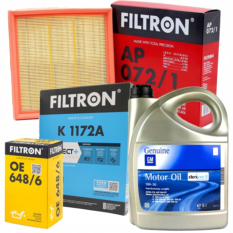 Filtron Filtr Oleju OE648/6 Filtr powietrza Ap 072/1 Filtr kabinowy K1172A