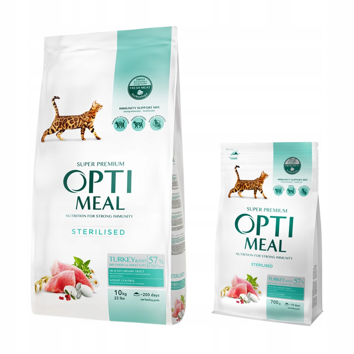 Levně Suché krmivo pro sterilizované kočky Krůta oves Optimeal 10 kg 700 g