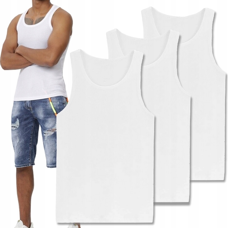 

3x Bokserka Męska Bawełniana koszulka Tank Top M