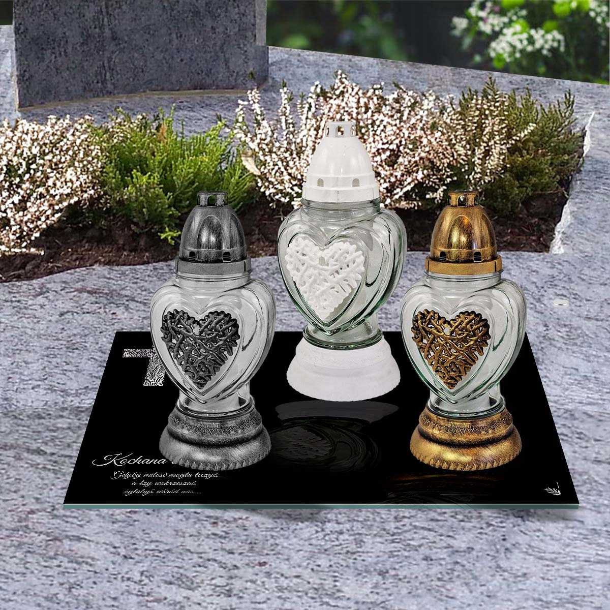 SZKLANA PODSTAWKA POD ZNICZE 30x30cm 560f Babciu Waga produktu z opakowaniem jednostkowym 1.5 kg