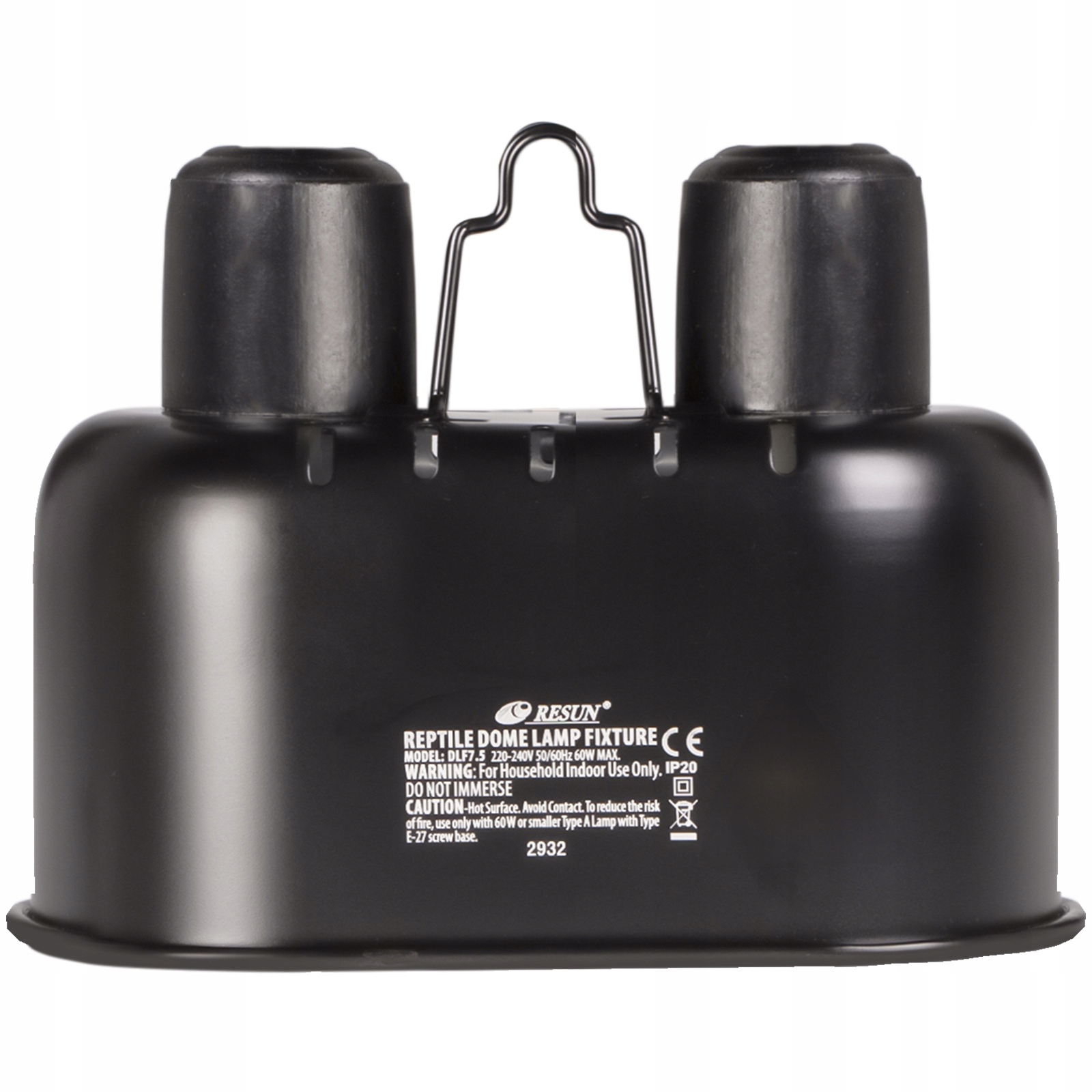 Lampa Terrarium Podwójna Na Żarówki Grzewcze Uvb Klosz Do Terrarium 2 x 60W