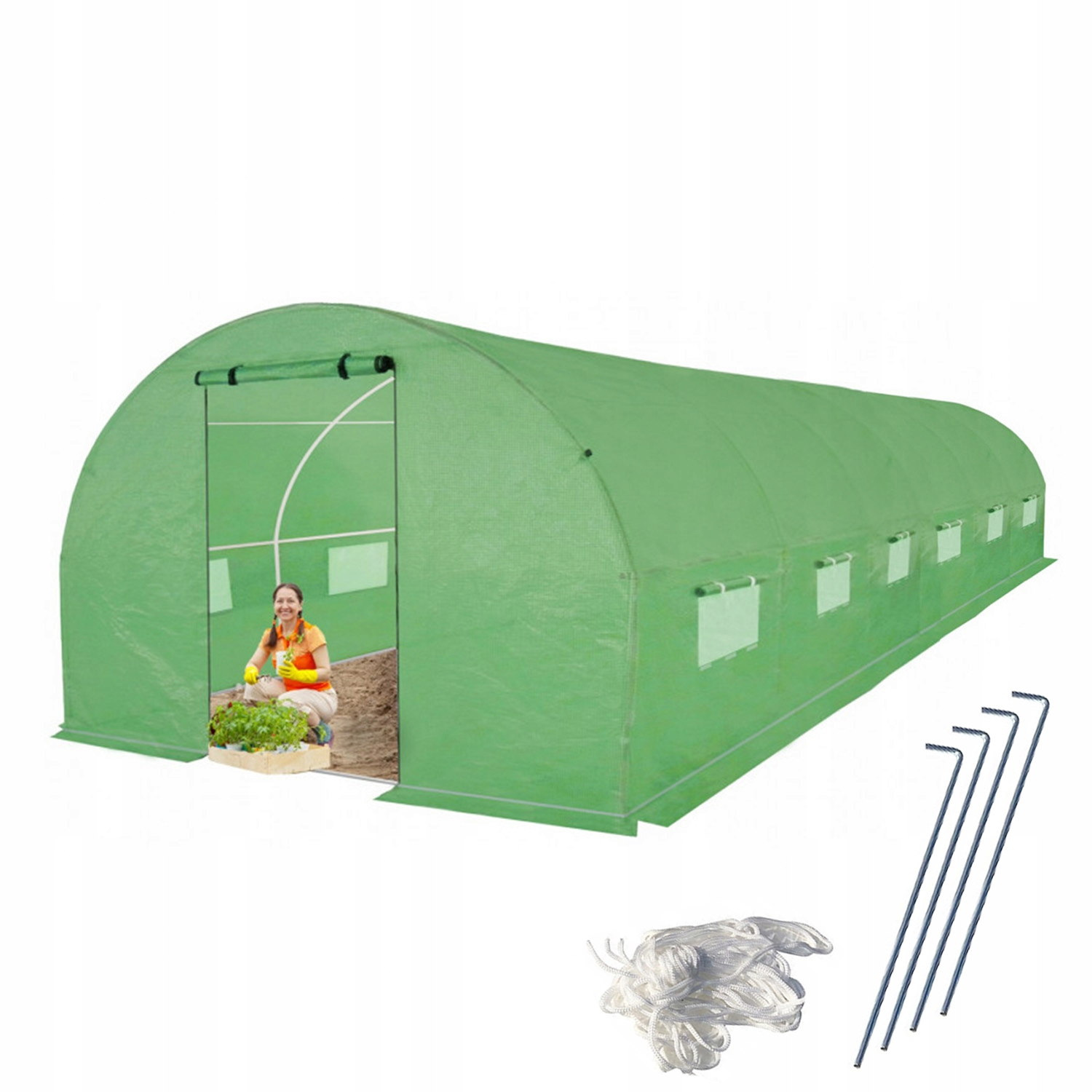 Foliový tunel Skleník Premium síť 3x6 m zelený Odolné trubky 19 mm