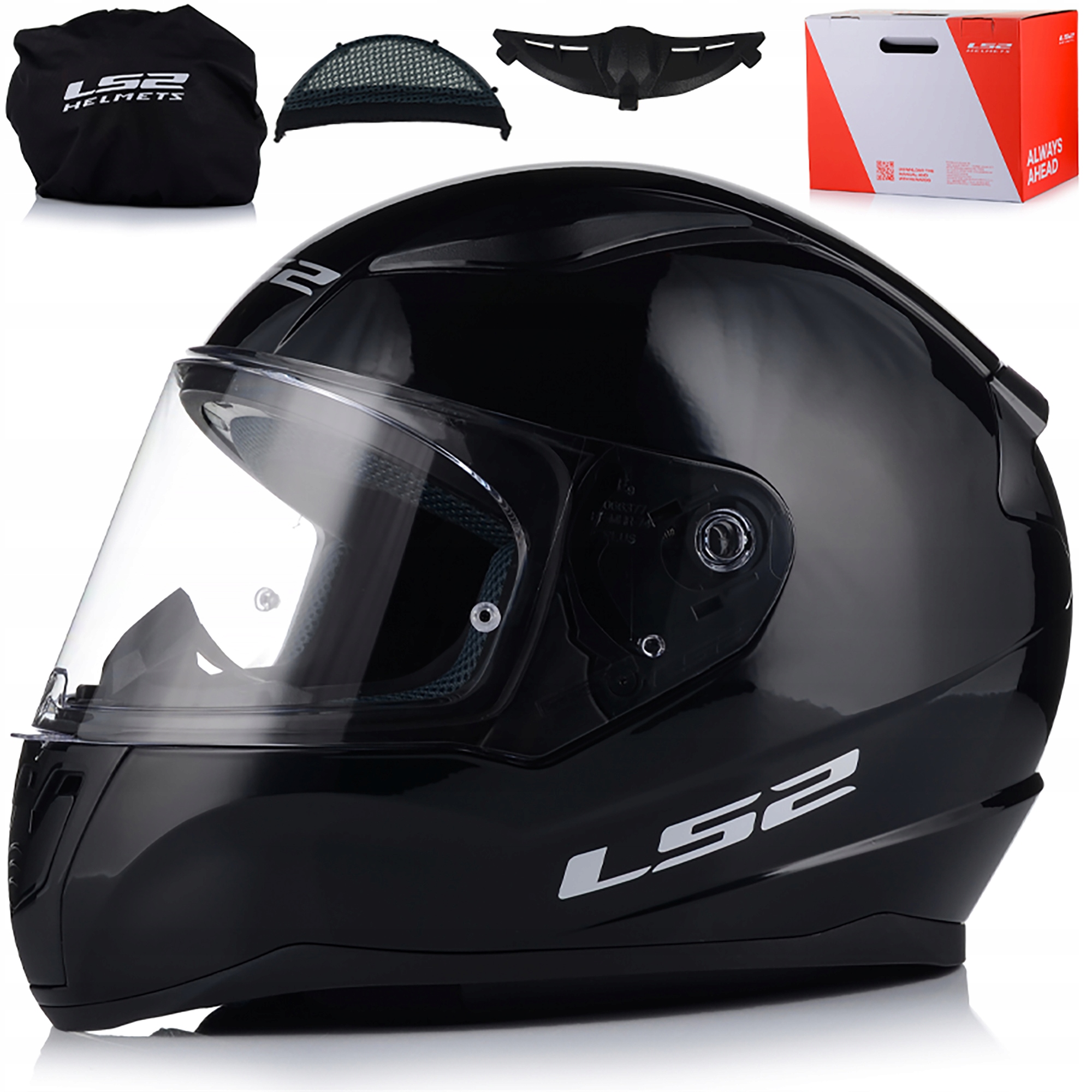 Motocyklová Prilba LS2 FF353 Rapid II Čierny Lesk Systém Pinlock Ecer 22.06