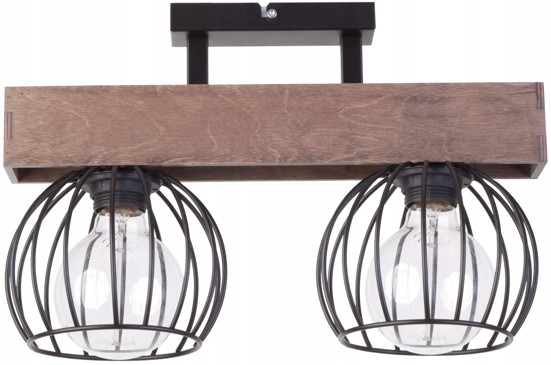 Stropná lampa loft industriálna dvojitá čierna hnedá 40 cm Sigma