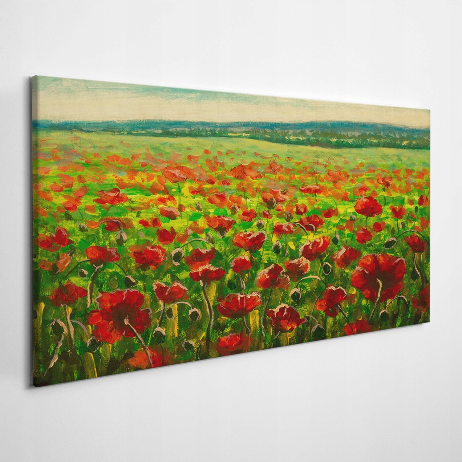 

Obraz na płótnie Pole Maki Zachód Słońca 120x60 cm