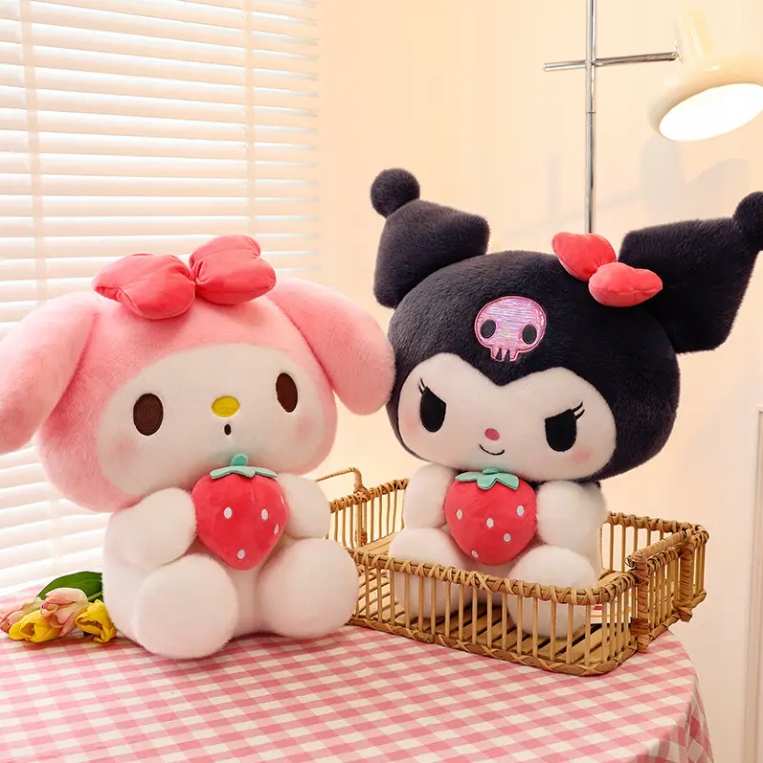 MASKOTKA KUROMI HELLO KITTY PLUSZAK MY MELODY Z TRUSKAWKĄ DUŻA