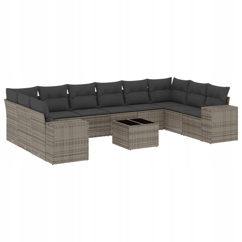 Set zahradního nábytku plast vidaXL šedý 11 el.