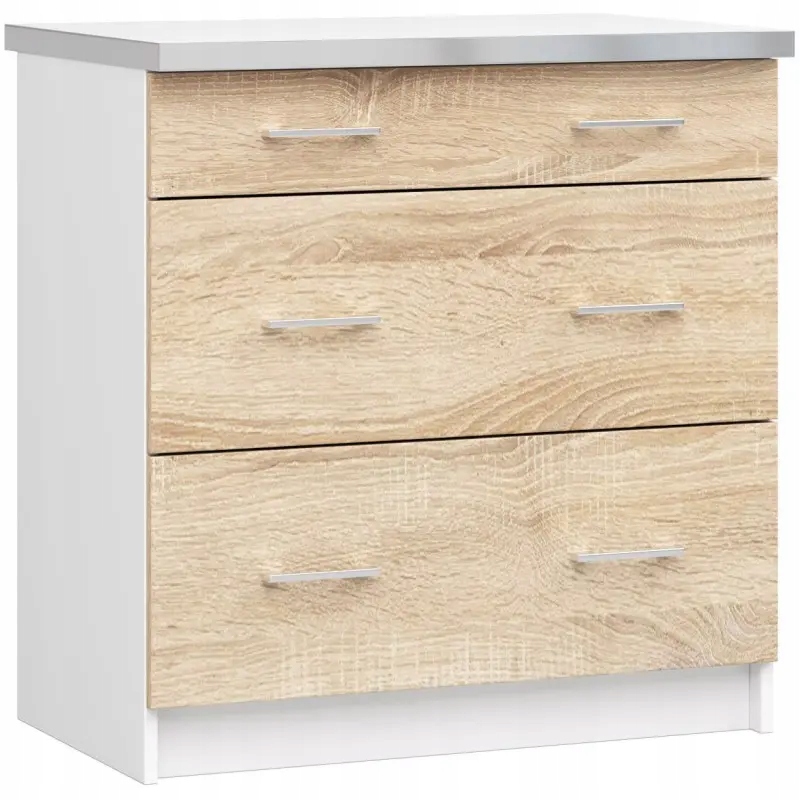 

Szafka kuchenna z blatem sonoma 80 cm 3 szuflady
