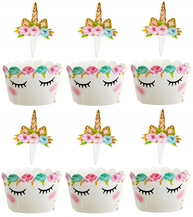 PAPILOTKI DO MUFFINEK BABECZEK JEDNOROŻEC 6 SZTUK