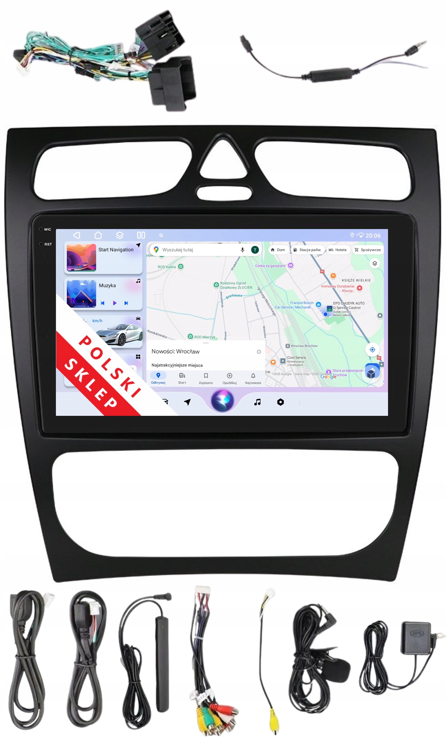 Rádio 2DIN Android Mercedes C W203 Clk W209 W414 6/128 Gb Dsp Carplay Lte