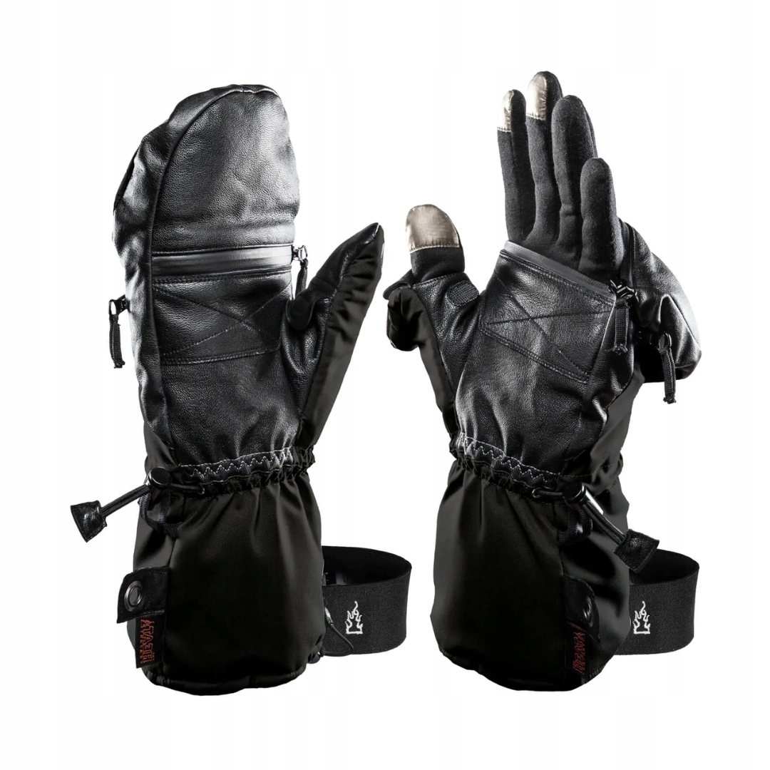 CIEPŁE RĘKAWICE ŁAPAWICE SKÓRZANE HEAT 3 SMART THE HEAT COMPANY R.11 BLACK Płeć produkt uniseks