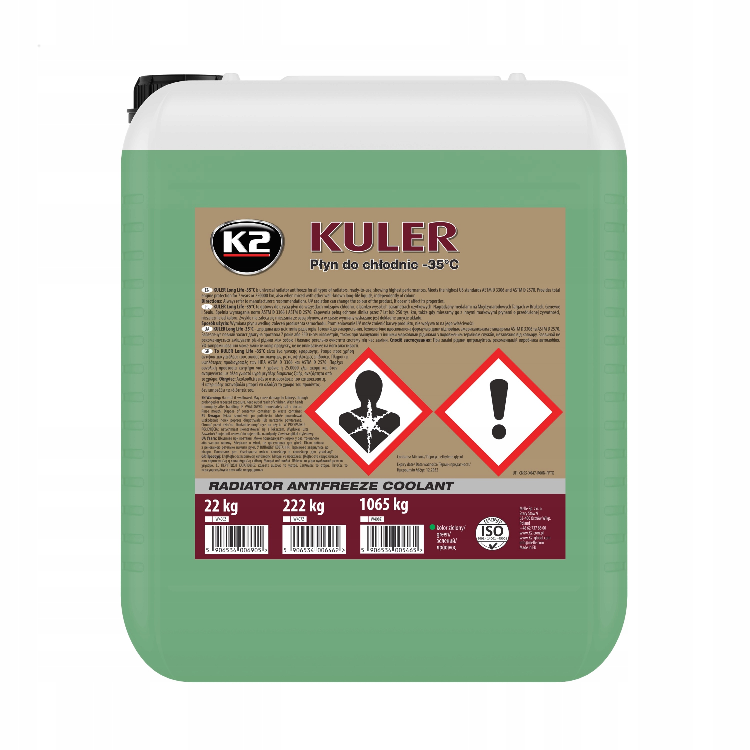 K2 Kuler -35°C Zelený 22kg