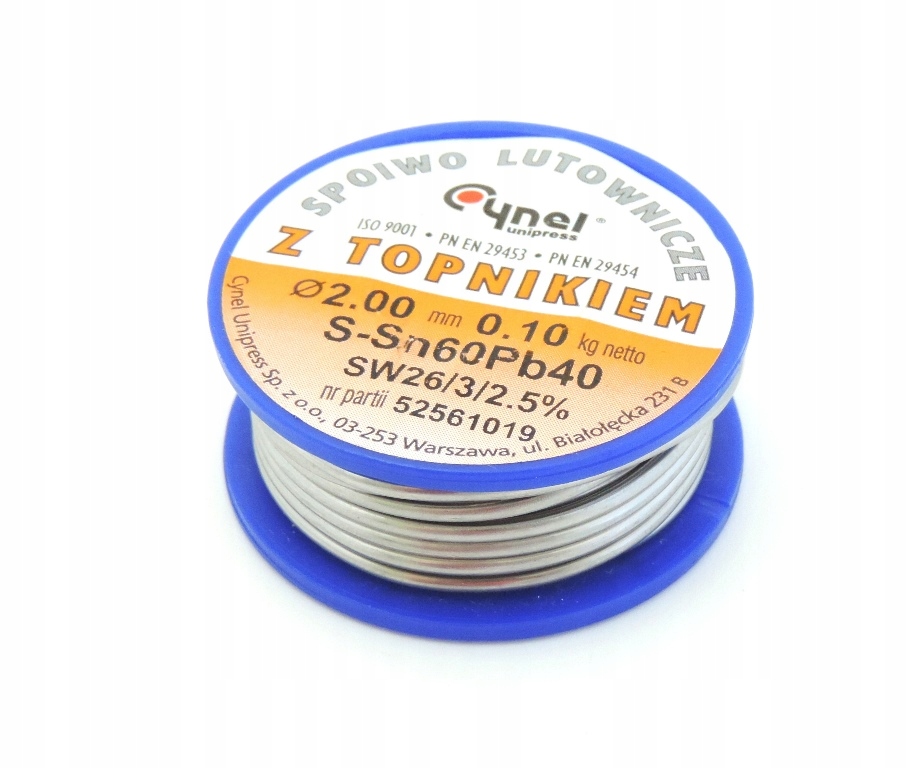 

Spoiwo Lutownicze Cyna Z Topnikiem 2mm 100g Cynel
