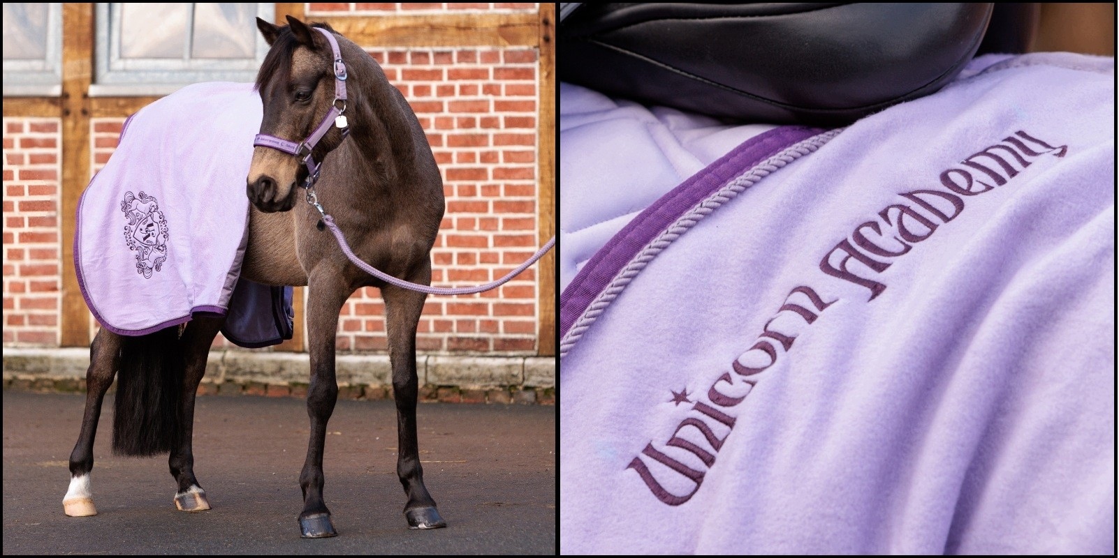 Derka polarowa osuszająca Unicorn Academy lavendowa jednorożce 125cm