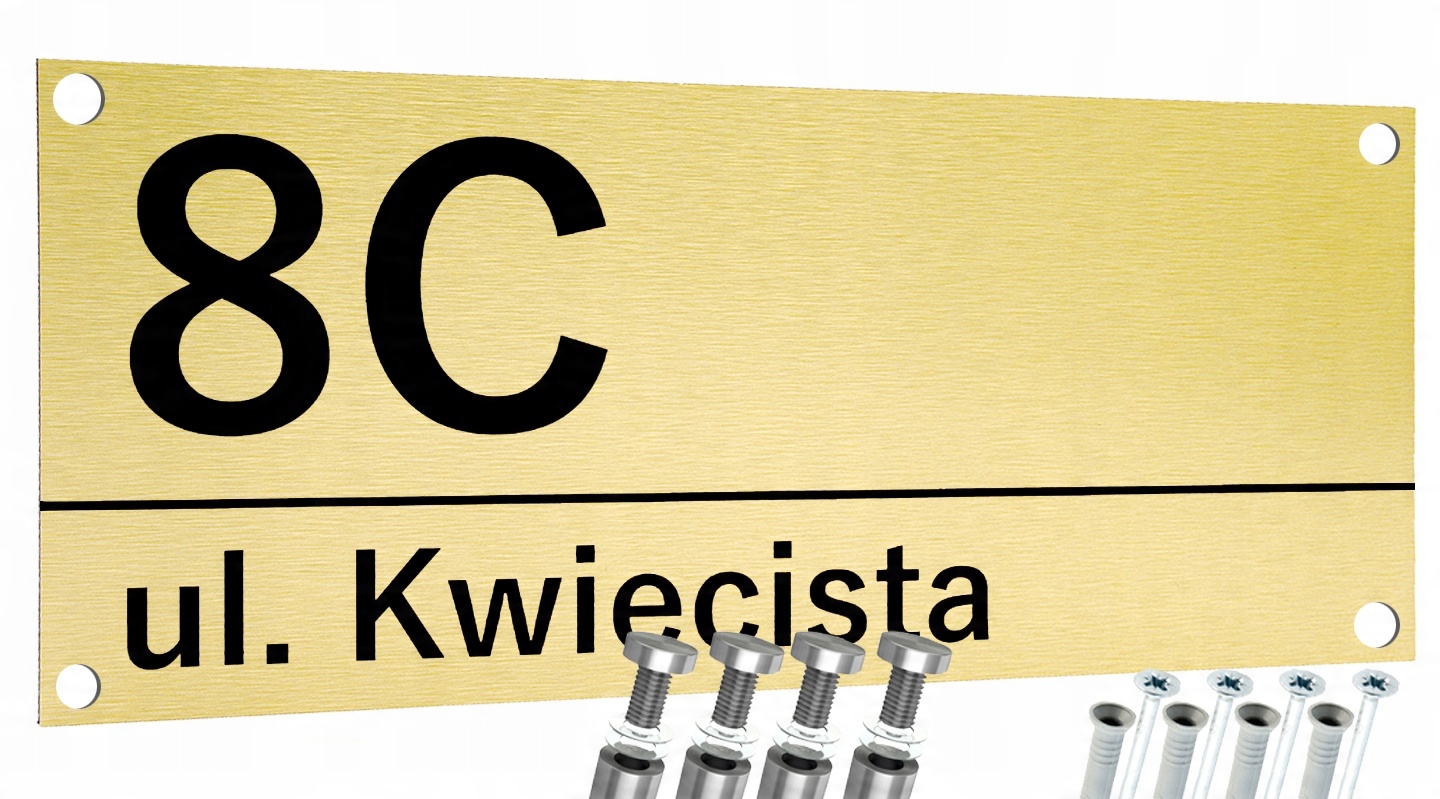 

Tablica Adresowa Złota 45x20 Numer domu Dystanse