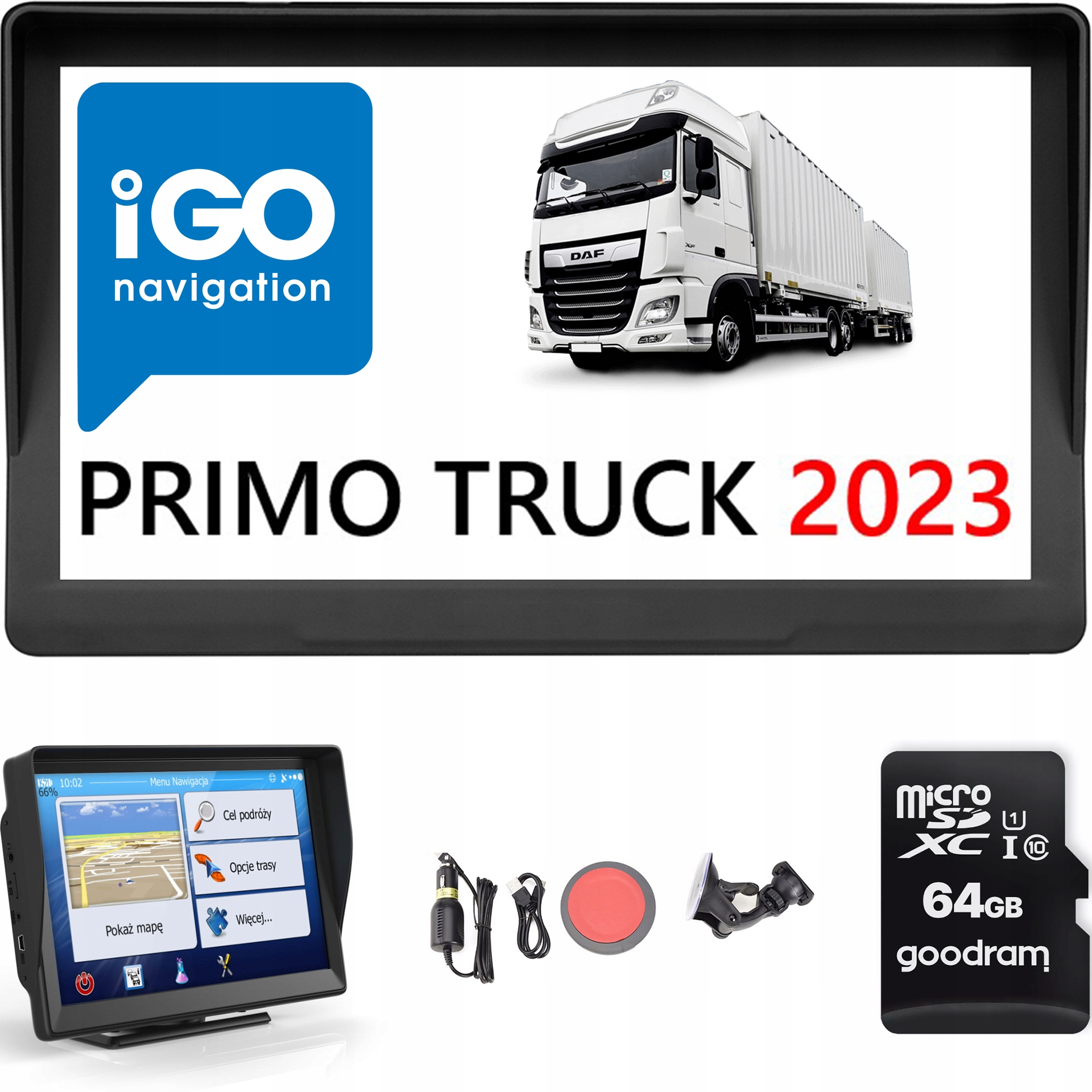 

Nawigacja 9 Cali Igo Primo Truck Tir Ciężarówka 9'
