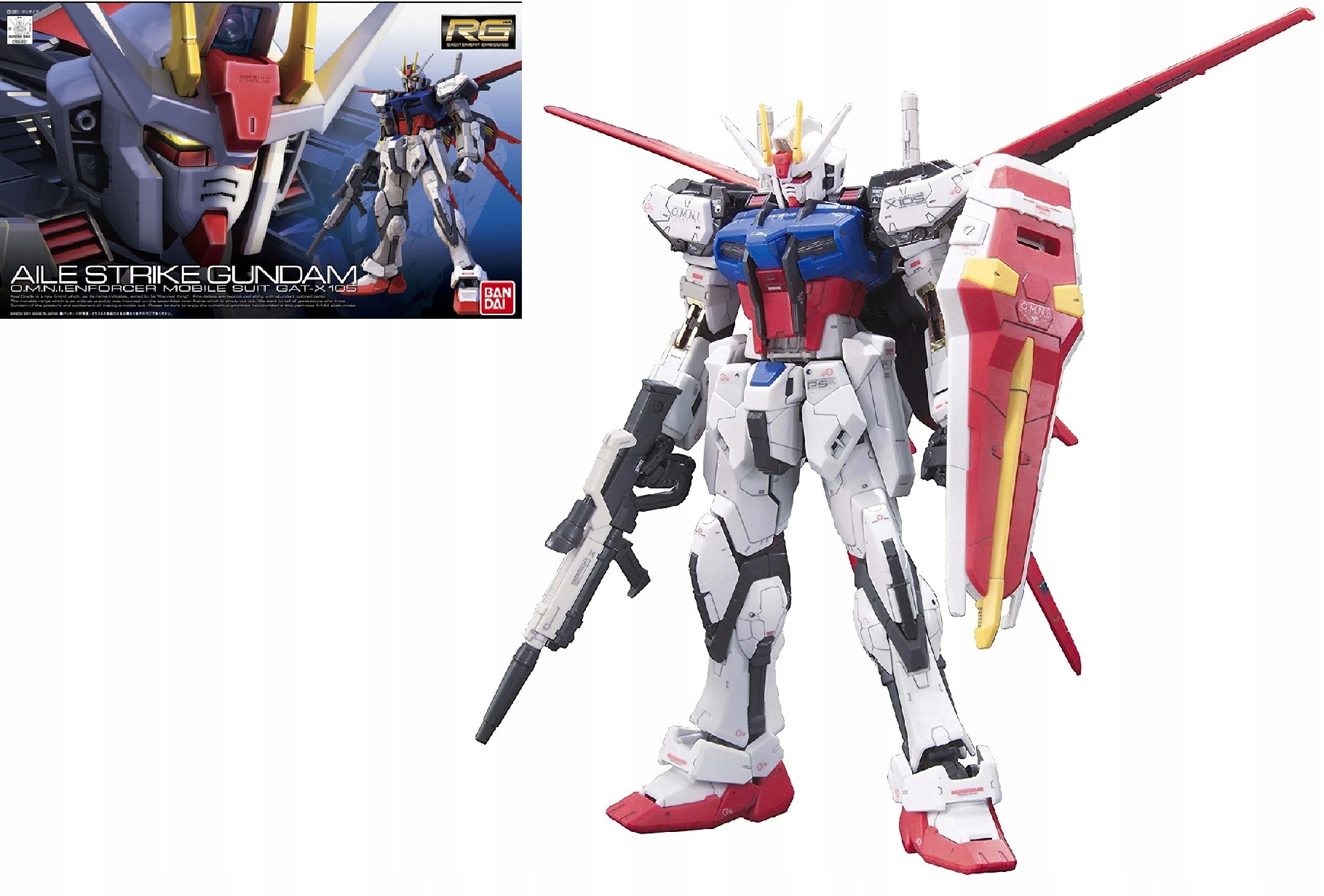 Bandai Rg 1/144 Aile Strike Gundam – modelářský set pro skládání Gunpla