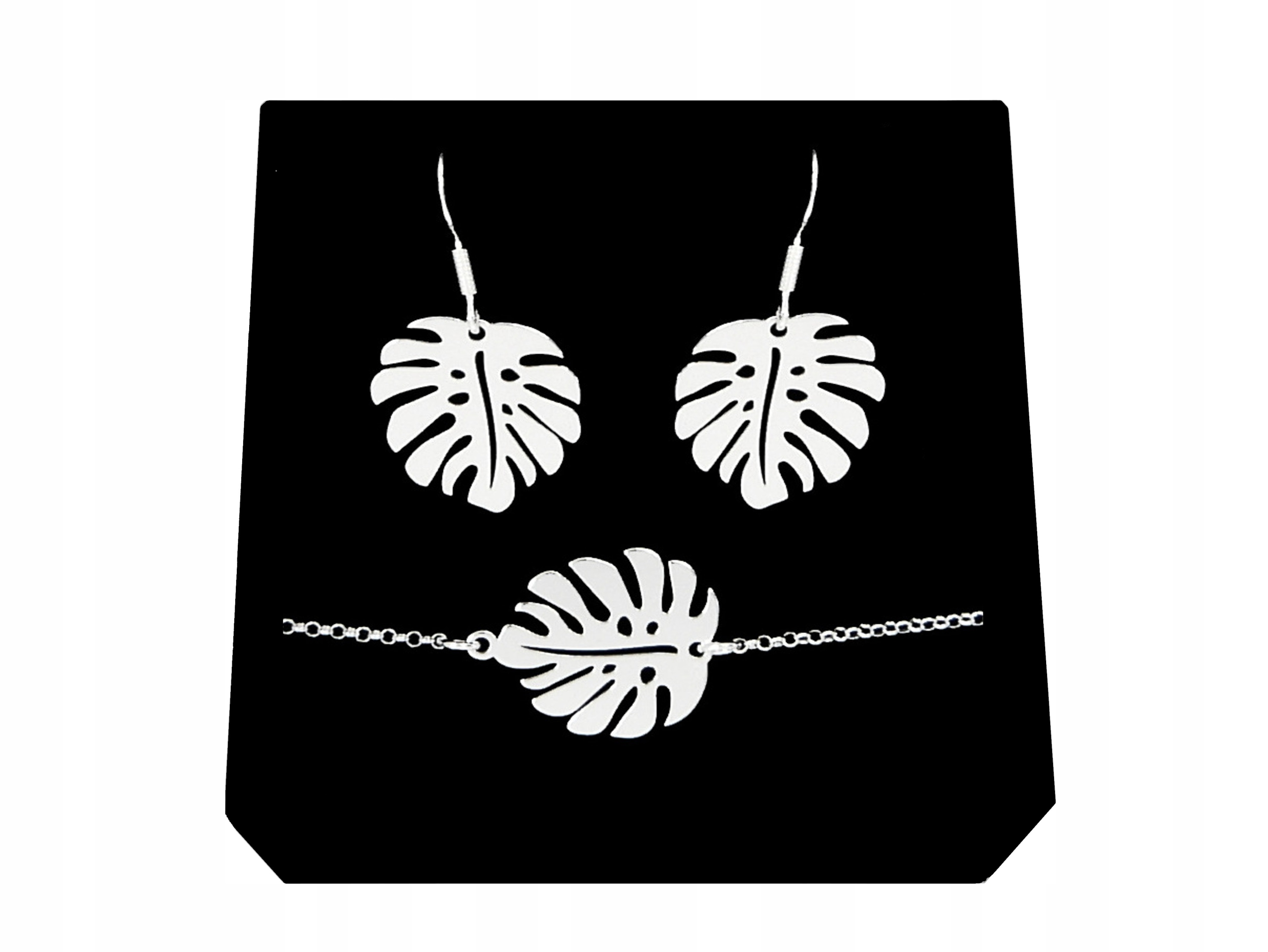 

Komplet Liść Monstery Monstera srebro 925