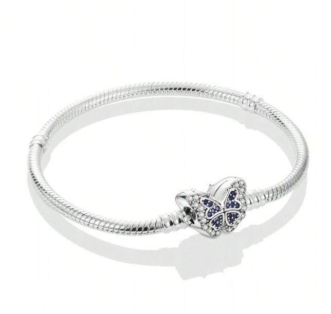 Charms Bransoletka modułowa Srebrna 925 Cyrkonie Motyl 19 cm Pudełko