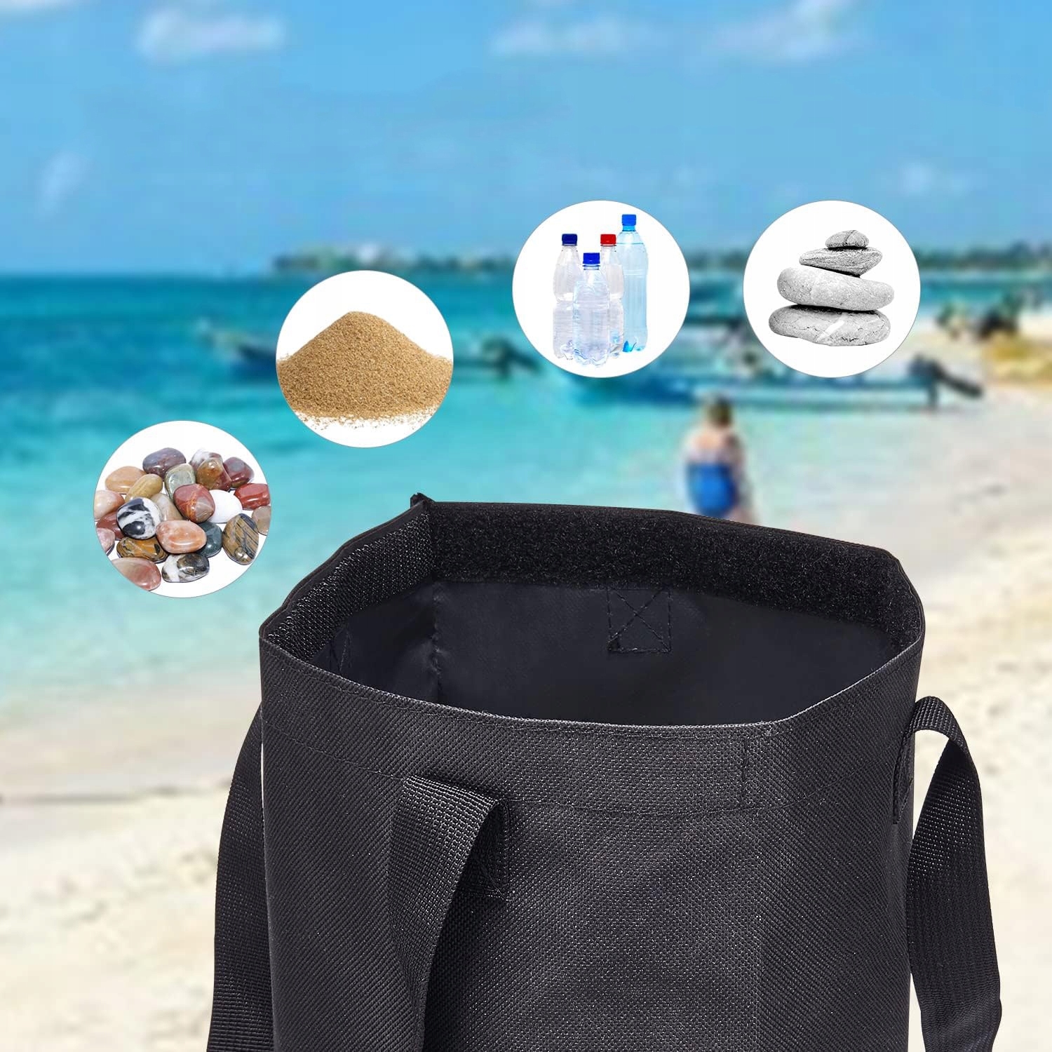 4SZT TORBA NA OBCIĄŻNIKI NAMIOTU, TORBY NA PIASEK DO NAMIOTU Z BALDACHIMEM Wysokość 46.5 m