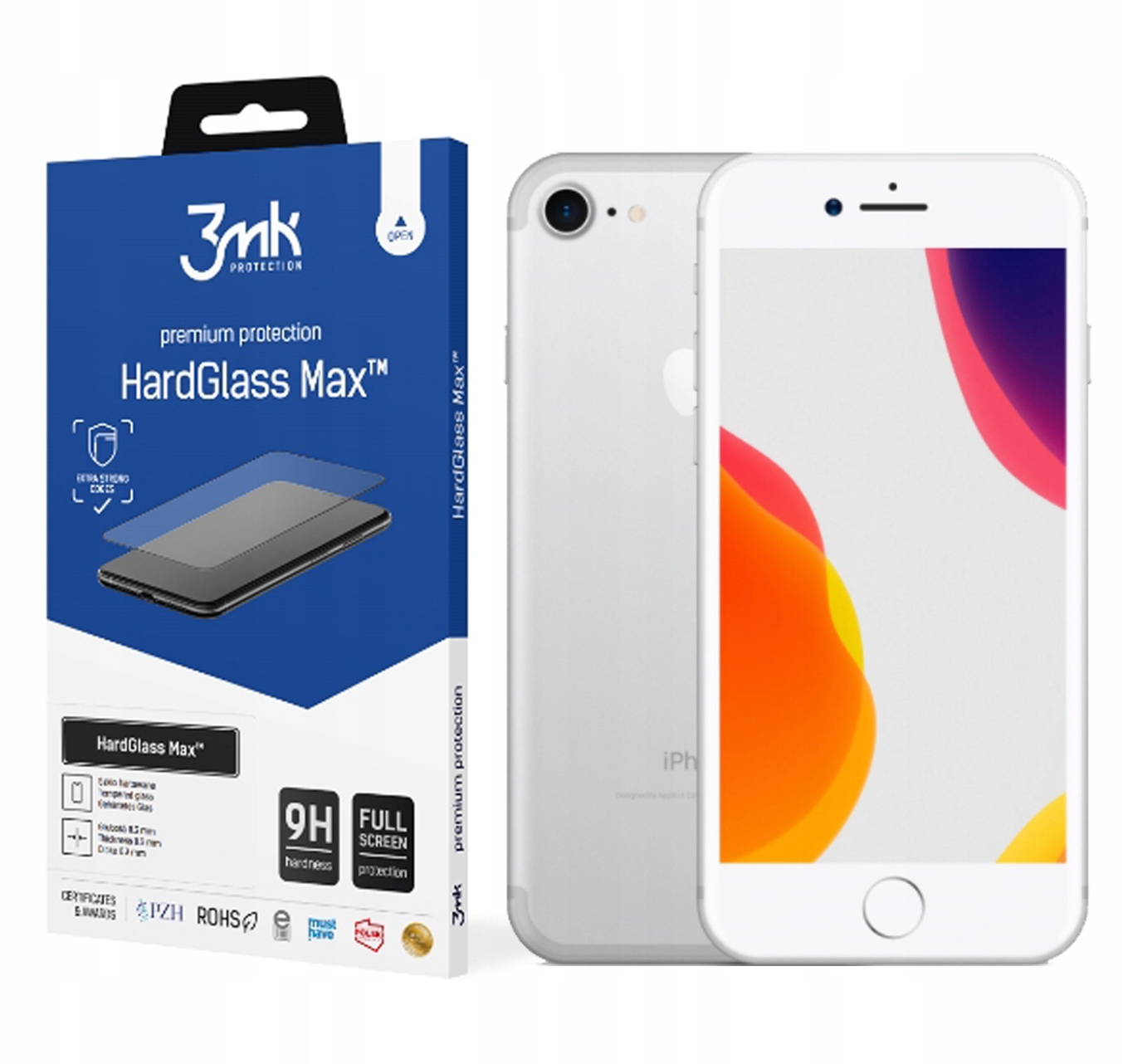 

HardGlass Max 3MK do Apple iPhone 7 Plus Biały