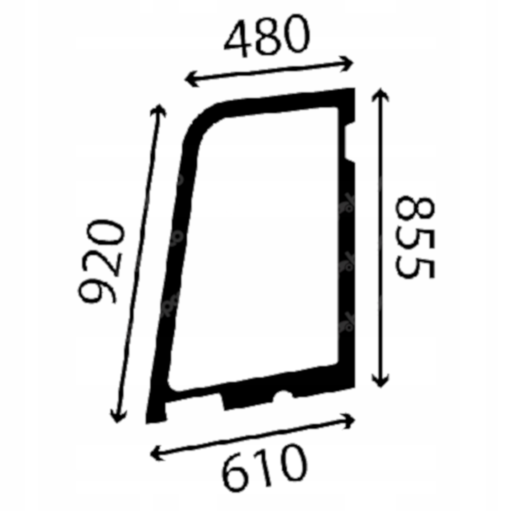 sklo Kubota dveře horní levé RH418-46930