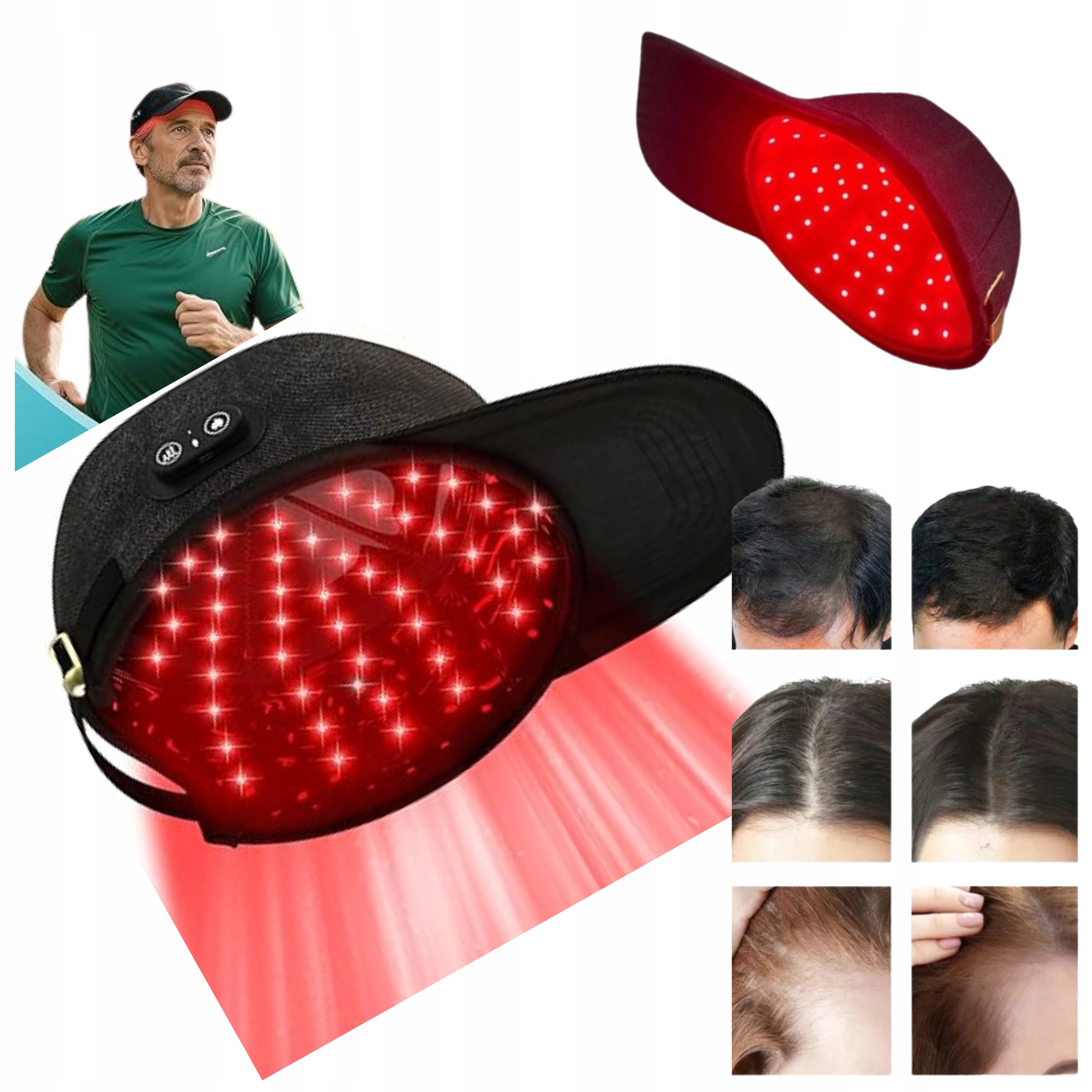 Led Čepice Pro Růst Vlasů, Terapie Červeným Světlem, Plešatost Na Hlavu