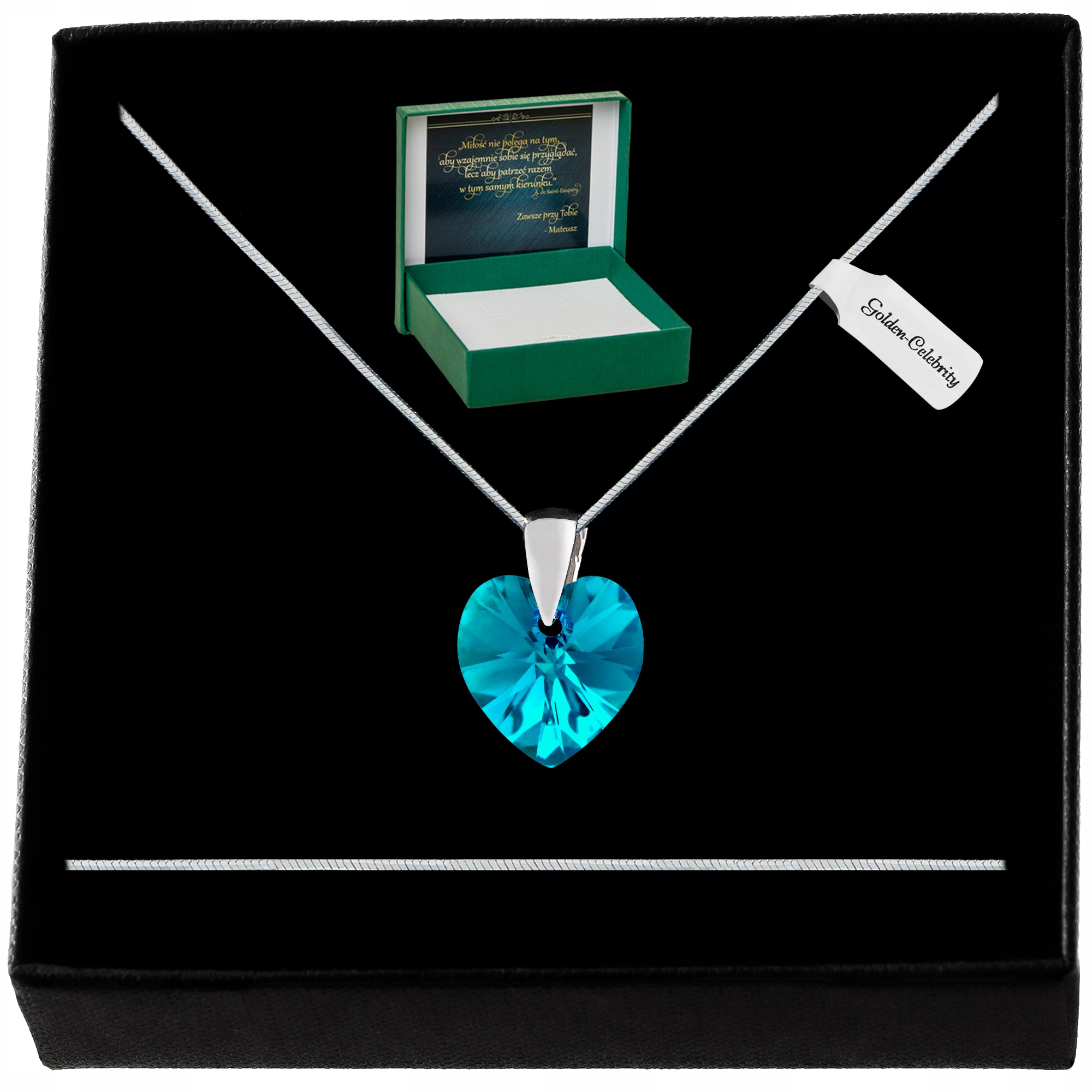 Stříbrný Řetízek Srdíčko Swarovski 925 Náhrdelník Přívěsek Pro Vnučku