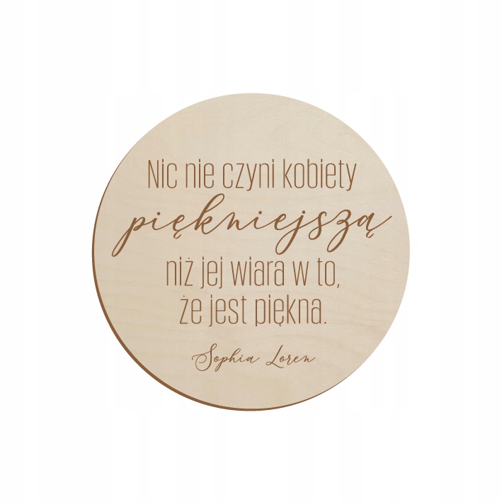 

Drewniana podkładka pod kubek grawer Kobieta Cytat