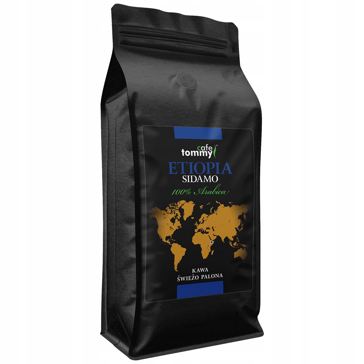 Levně Káva zrnková 1 kg 100% Arabica Čerstvě pražená Etiopie Sidamo Tommy Cafe
