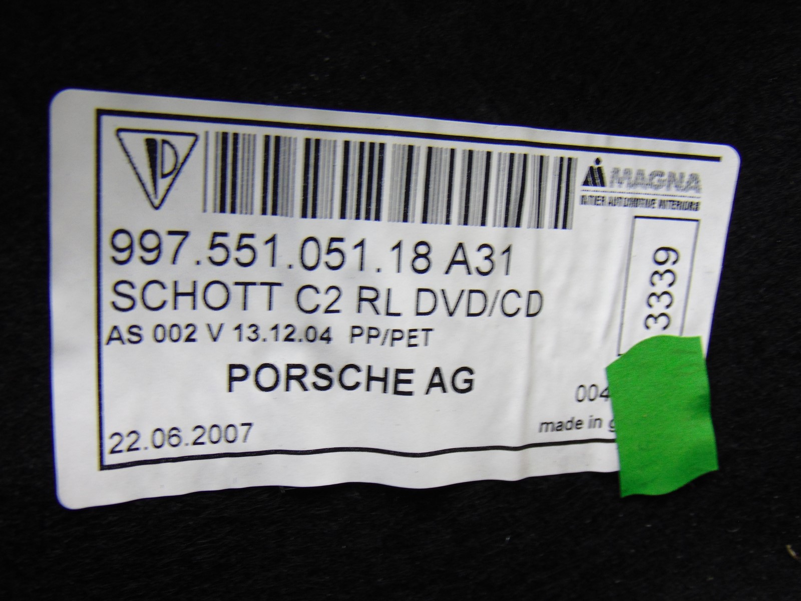 mats boot front PORSCHE BOXSTER 987