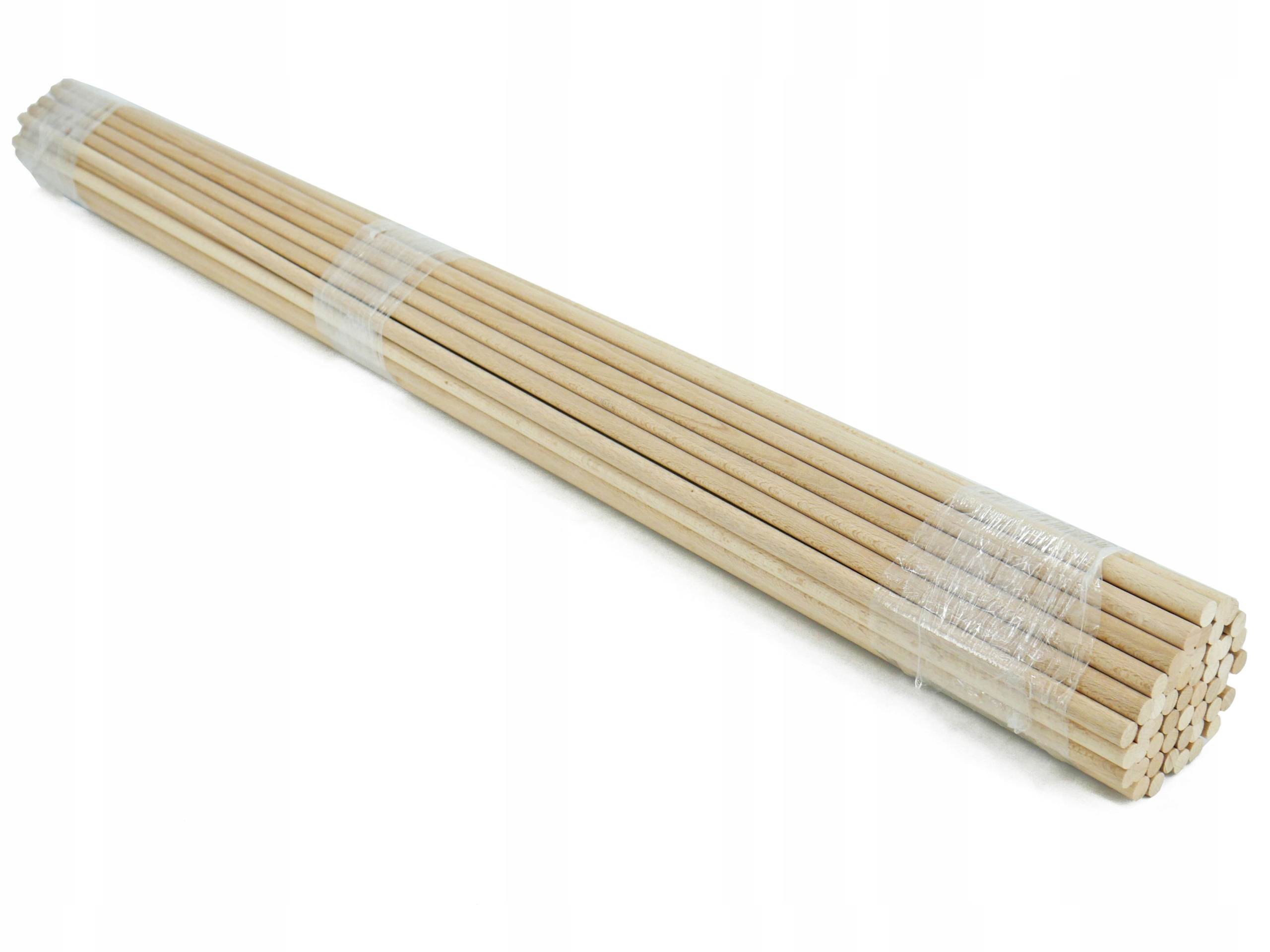 Drążki meblowe, kołki bukowe gładkie Fi 10 mm, 100 cm, 50 sztuk