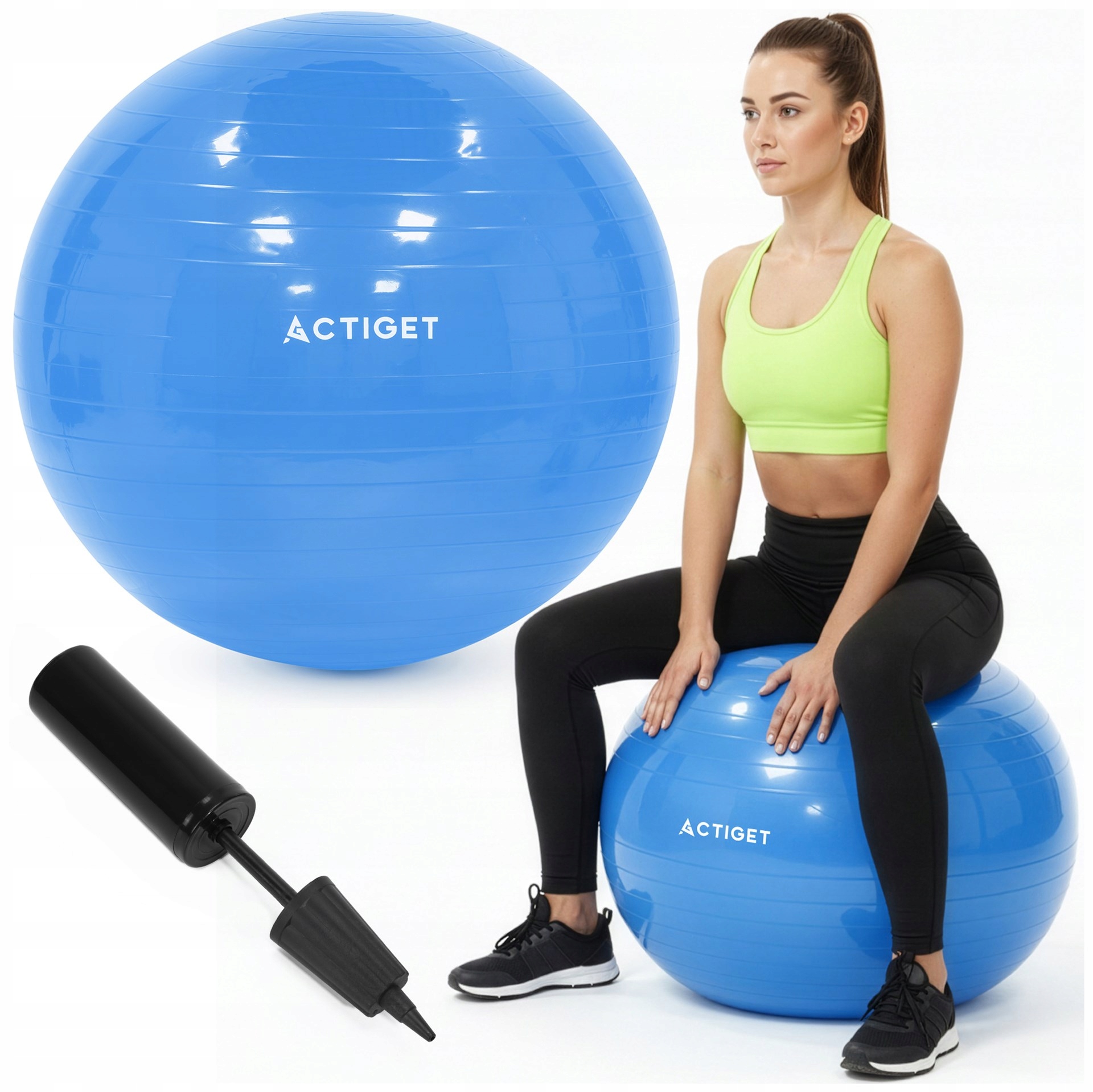 Piłka Do Pilatesu Dmuchana Rehabilitacyjna Duża Miękka Fitness Joga 55 cm