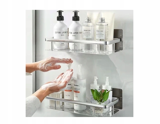 ZÁVESNÁ KÚPEĽŇOVÁ SPRCHOVÁ POLICA 2 KS Hĺbka nábytku 13 cm